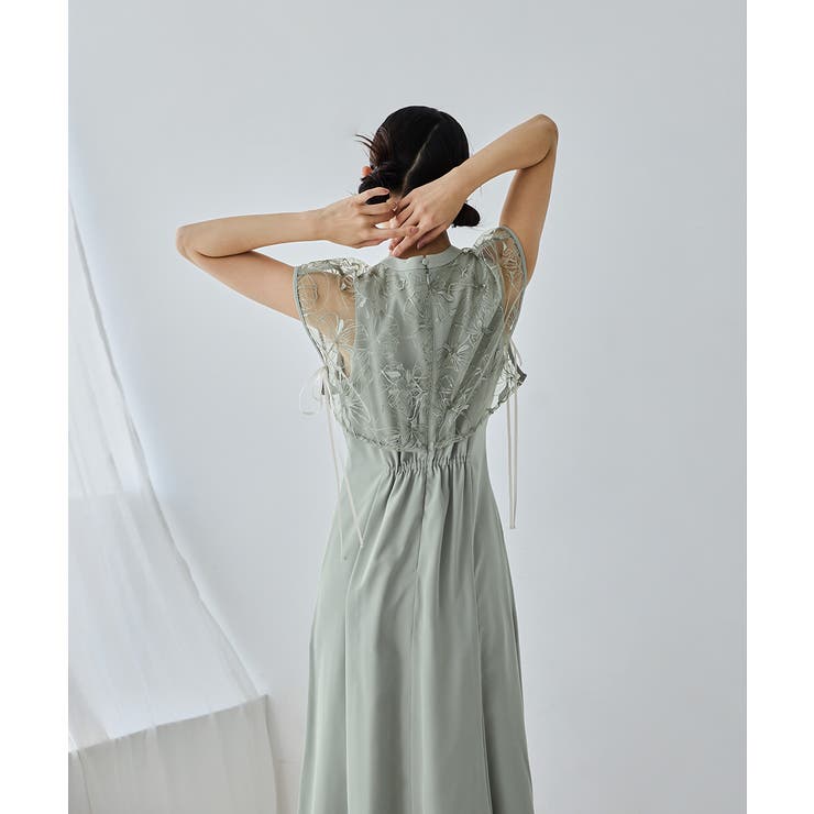 niana ニアナ スパンコールレースドッキングドレス[品番