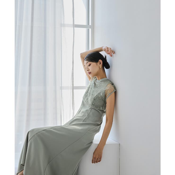 niana ニアナ スパンコールレースドッキングドレス[品番