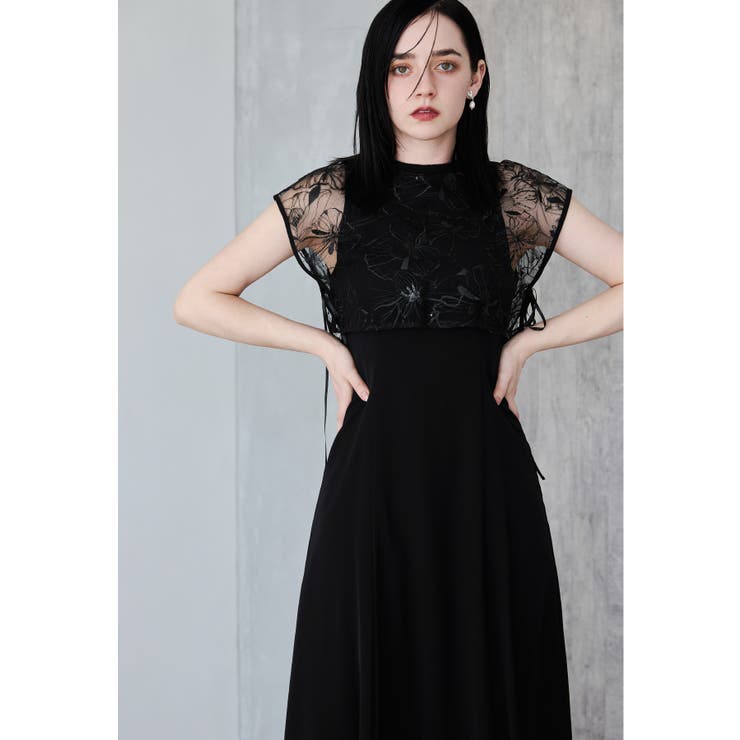 niana ニアナ スパンコールレースドッキングドレス[品番