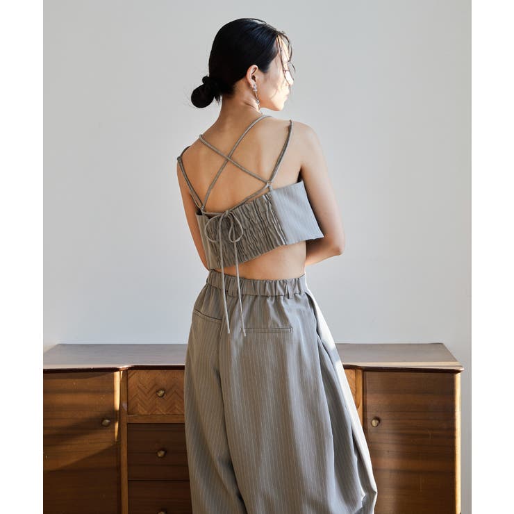 niana ニアナ ピンストライプビスチェワイドパンツドレス | Fashion Letter | 詳細画像11 