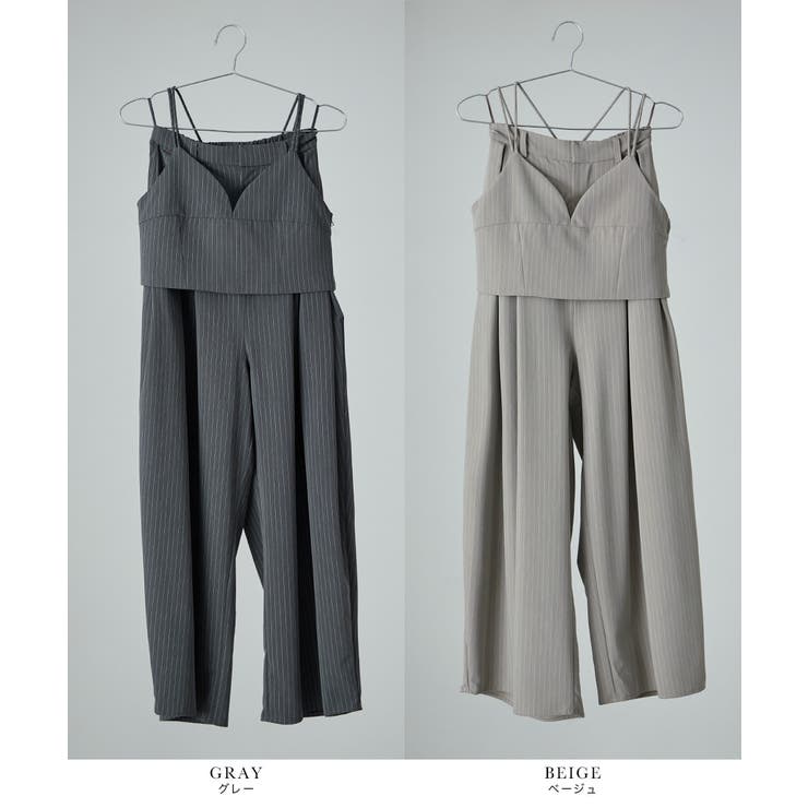 niana ニアナ ピンストライプビスチェワイドパンツドレス | Fashion Letter | 詳細画像15 