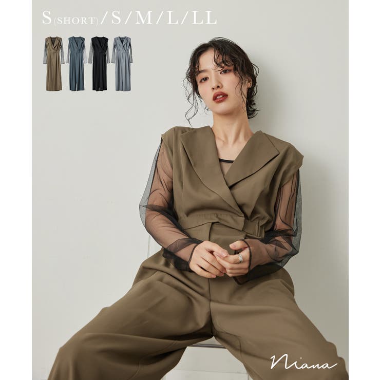 niana ニアナ スタンドアウトカラーオールインパンツ | Fashion Letter | 詳細画像1 