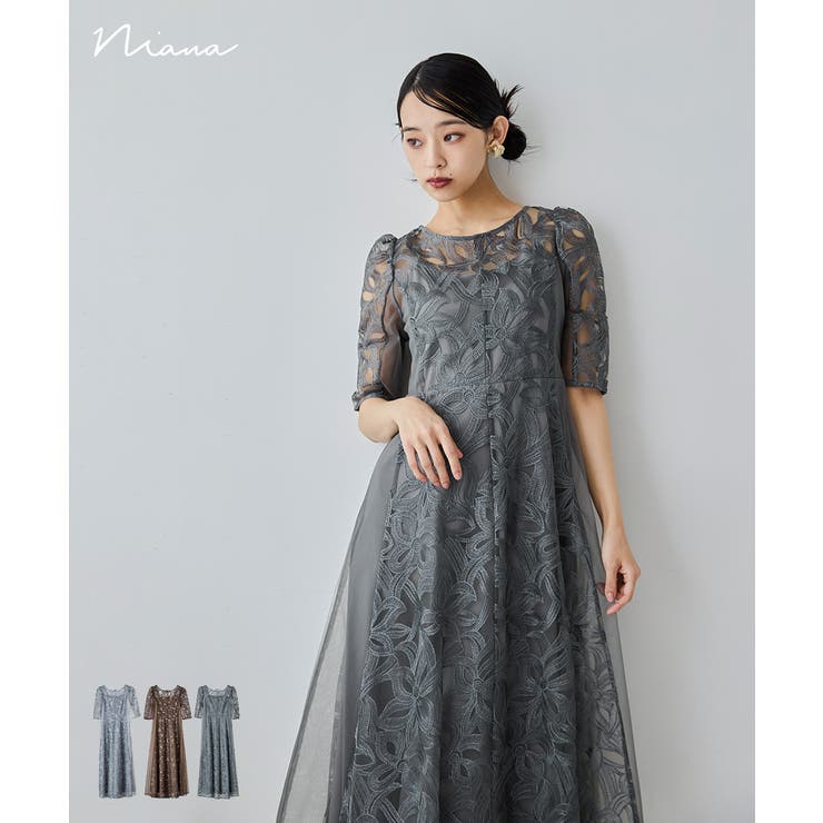 niana ニアナ フラワーレースフレアドレス | Fashion Letter | 詳細画像1 