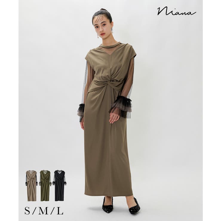 niana ニアナ フリルスリーブドレス[品番:FT000010225 niana ニアナ フリルスリーブドレス[品番:FT000010225