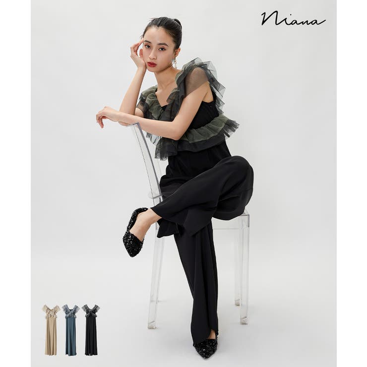 niana ニアナ フリルオールインワンパンツ | Fashion Letter | 詳細画像1 