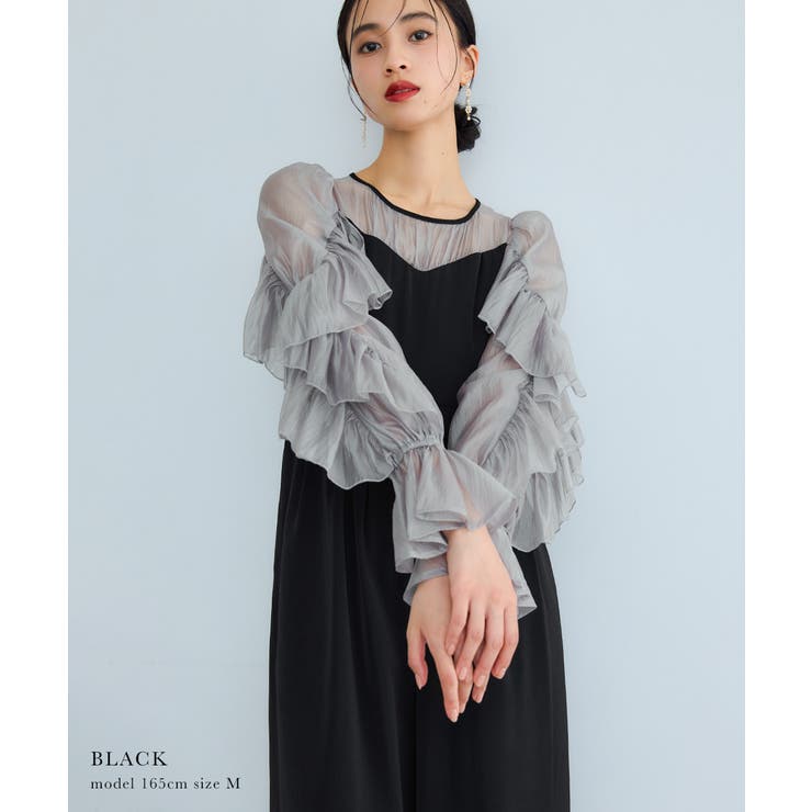niana ニアナ シアーフリルパンツドレス | Fashion Letter | 詳細画像2 