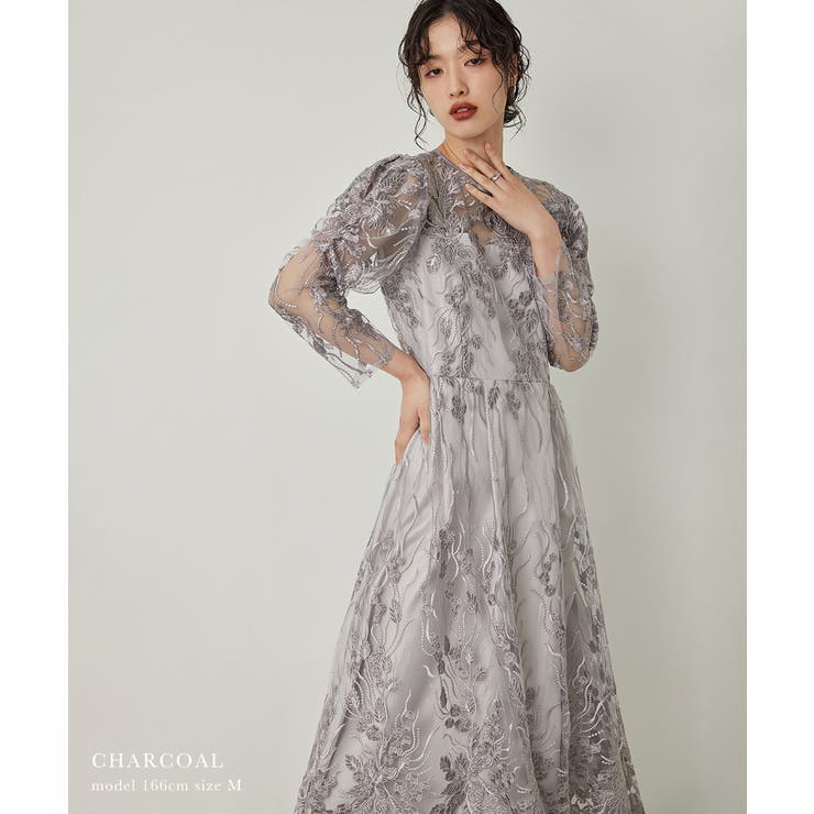 niana ボタニカル柄刺繍レースドレス niana ドレス ボタニカル柄刺繍レースドレス 結婚式 成人式