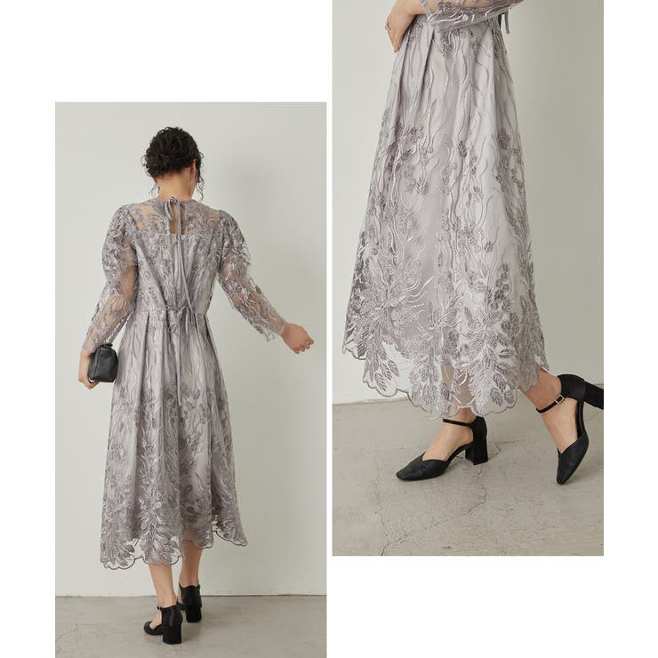 niana ニアナ ボタニカル柄刺繍レースドレス[品番:FT000009906 niana ニアナ ボタニカル柄刺繍レースドレス[品番:FT000009906