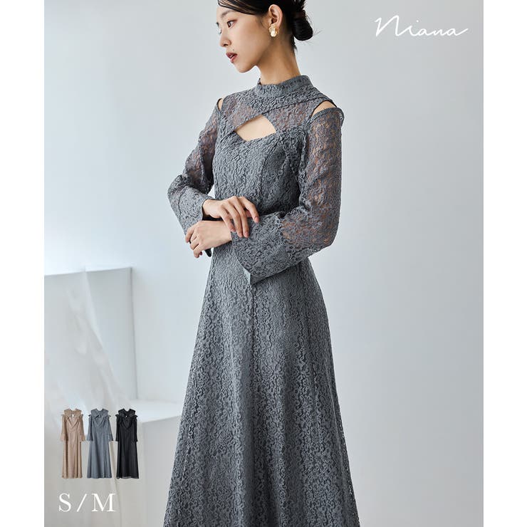 niana ニアナ ショルダークロスラインレースドレス | Fashion Letter | 詳細画像1 
