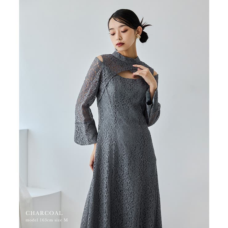 niana ニアナ ショルダークロスラインレースドレス[品番 niana ニアナ ショルダークロスラインレースドレス[品番