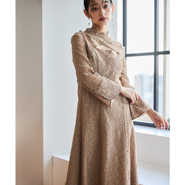 niana ニアナ ショルダークロスラインレースドレス | Fashion Letter | 詳細画像8 