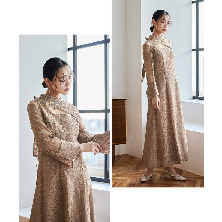 niana ニアナ ショルダークロスラインレースドレス | Fashion Letter | 詳細画像9 