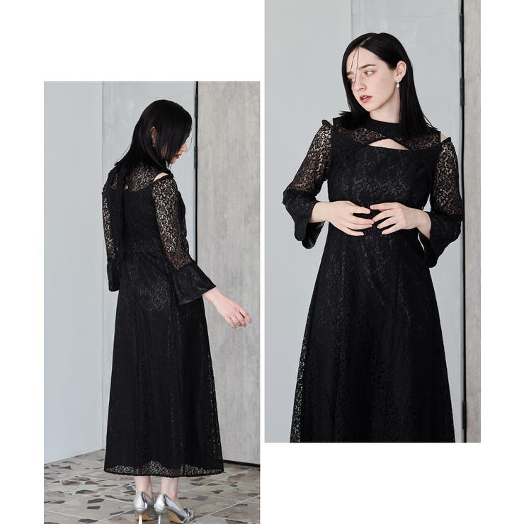 niana ニアナ ショルダークロスラインレースドレス | Fashion Letter | 詳細画像14 
