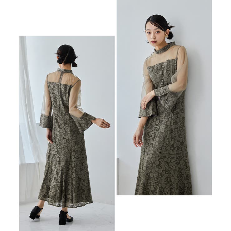 niana ニアナ フラワーレースチュール切替フレアドレス | Fashion Letter | 詳細画像9 