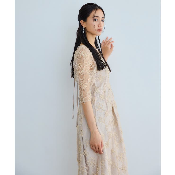 niana ニアナ スパンコールフラワーレースドレス | Fashion Letter | 詳細画像11 