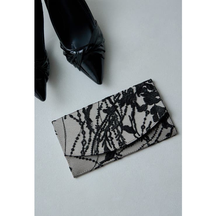 ブラック | niana ニアナ サテン刺繍レース袱紗 | Fashion Letter