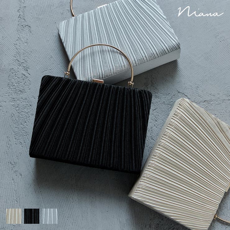 niana ニアナ サテンプリーツハンドバッグ | Fashion Letter | 詳細画像1 