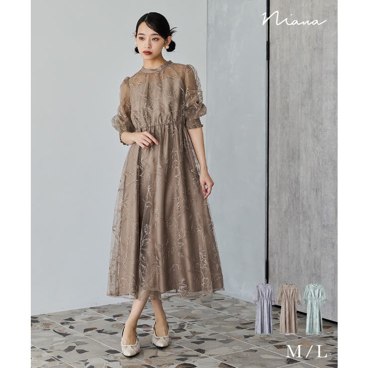 niana ニアナ ラメエンブロイダリーシアードレス | Fashion Letter | 詳細画像1 