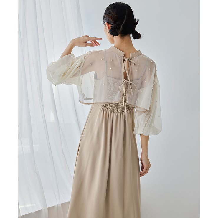 【niana パールチュールボレロセットドレス 定価19,800円】 niana ニアナ パールチュールボレロセットドレス[品番