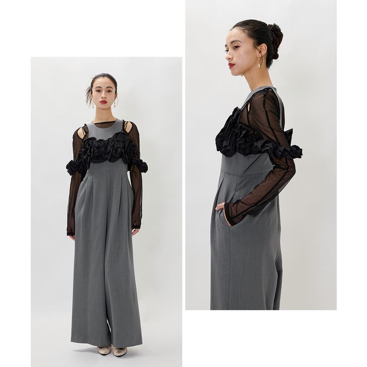 みずいろ♡nianaセットアップドレス パンツ 黒 フリル Lサイズ みずいろ様専用♡nianaセットアップドレス パンツ 黒 フリル L