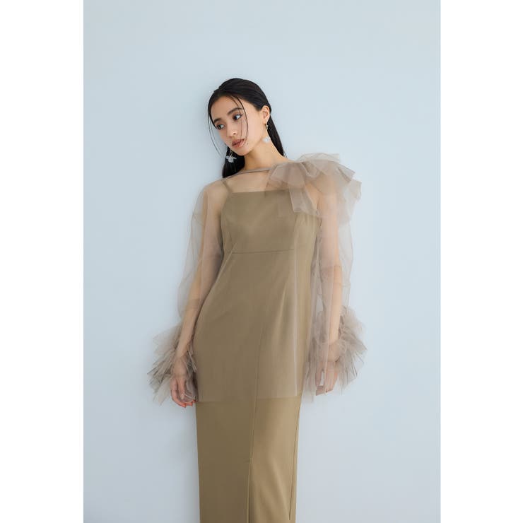 ベージュ | niana ニアナ ブルーミングチュールドレス | Fashion Letter