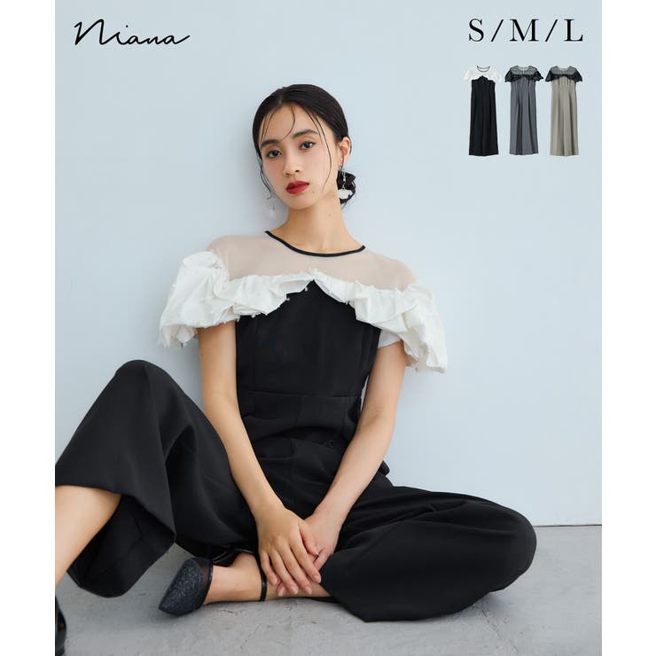 「niana」 オールインワン S ブラック niana 「niana」 オールインワン S ブラック レディース