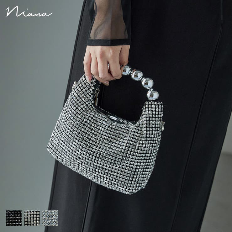 国産品 niana ニアナ 2wayボールハンドルラインストーンバッグ[品番 バッグ