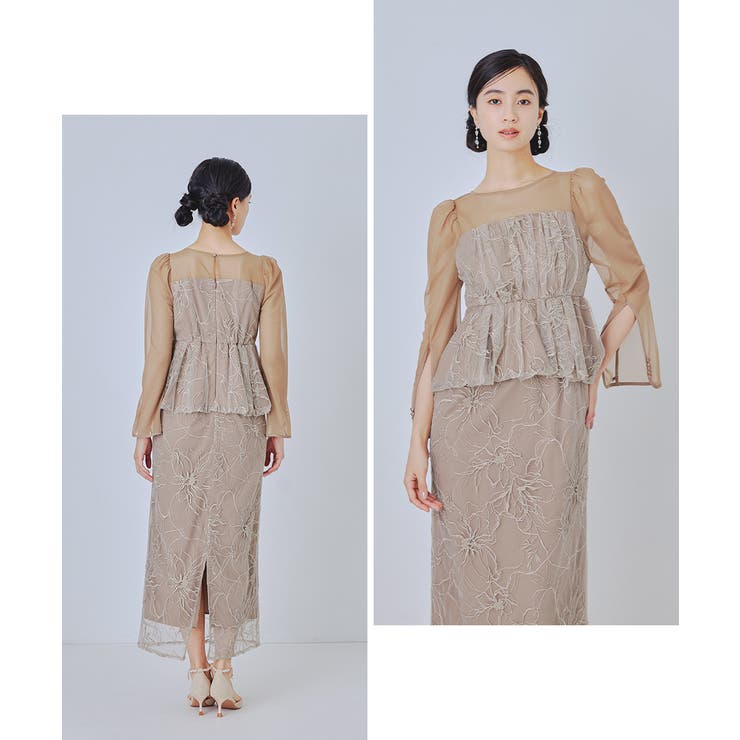 【美品】niana ドレス niana ニアナ ラメ刺繍レイヤードドレス[品番：FT000010347