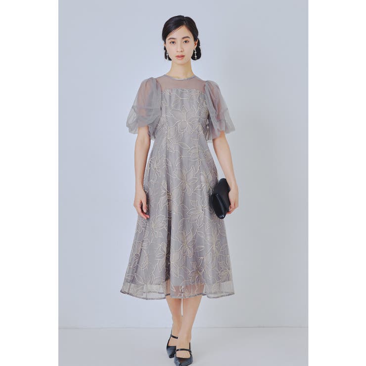 グレー | niana ニアナ リリーパターンレースドレス | Fashion Letter