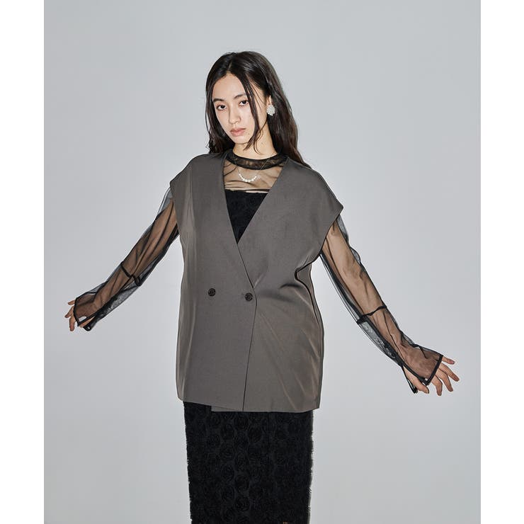 ローズレースペンシルドレス　niana ニアナ niana ローズレースペンシルドレス 3点セット ベスト