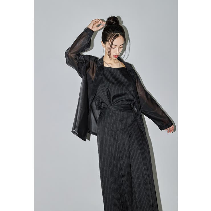 ブラック | niana ニアナ プリーツスカートシアージャケットセットアップ | Fashion Letter