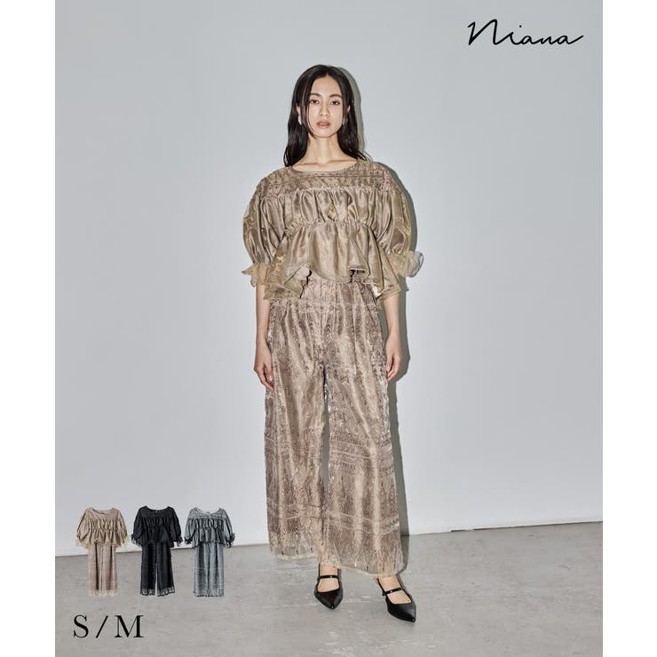 niana ニアナ ルナレースセットアップパンツドレス[品番