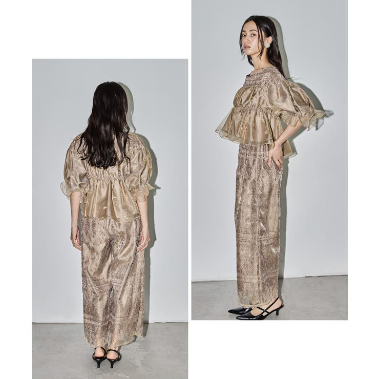 ファッションレター　nianaニアナ　セットアップ　パンツドレス　刺繍レース ニアナ niana レトロレースセットアップパンツドレス(505411521