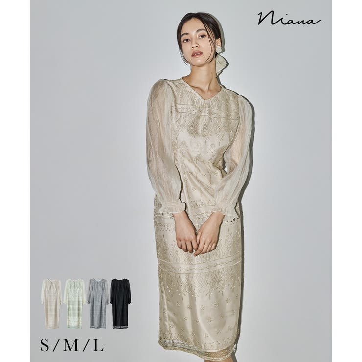 niana ニアナ ルナレースコクーンドレス | Fashion Letter | 詳細画像1 