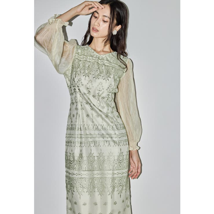 カーキ | niana ニアナ ルナレースコクーンドレス | Fashion Letter