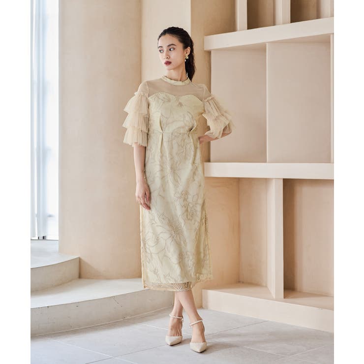 niana ニアナ フラワーラメ刺繍レースドレス | Fashion Letter | 詳細画像7 