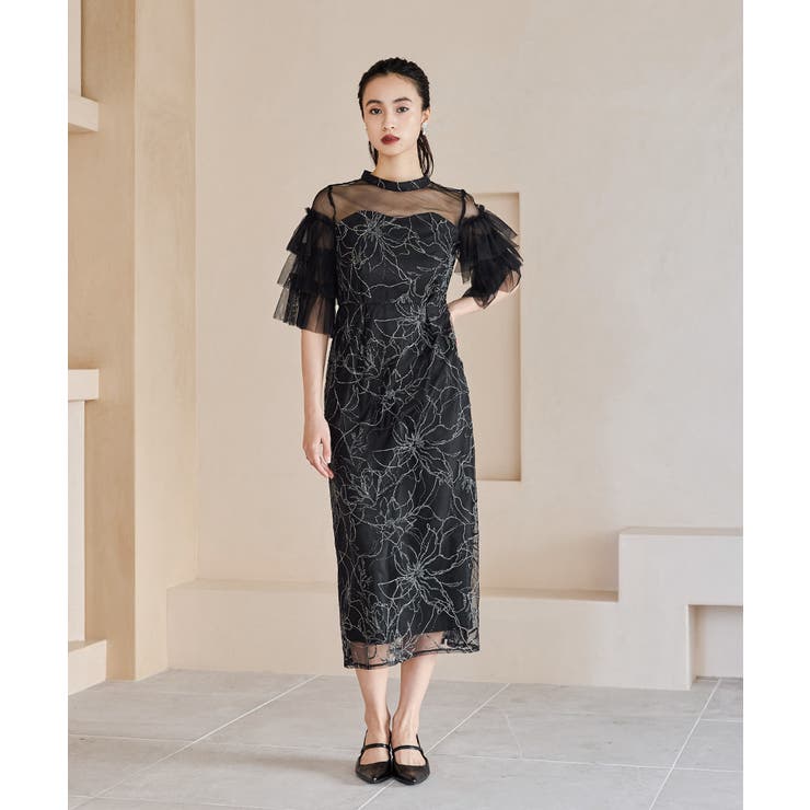 niana ニアナ フラワーラメ刺繍レースドレス | Fashion Letter | 詳細画像15 