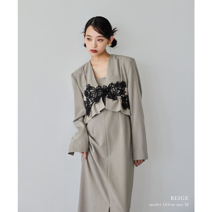 niana ニアナ ピンストライプテーラードビスチェドレス | Fashion Letter | 詳細画像2 