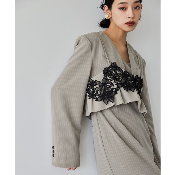 niana ニアナ ピンストライプテーラードビスチェドレス | Fashion Letter | 詳細画像4 