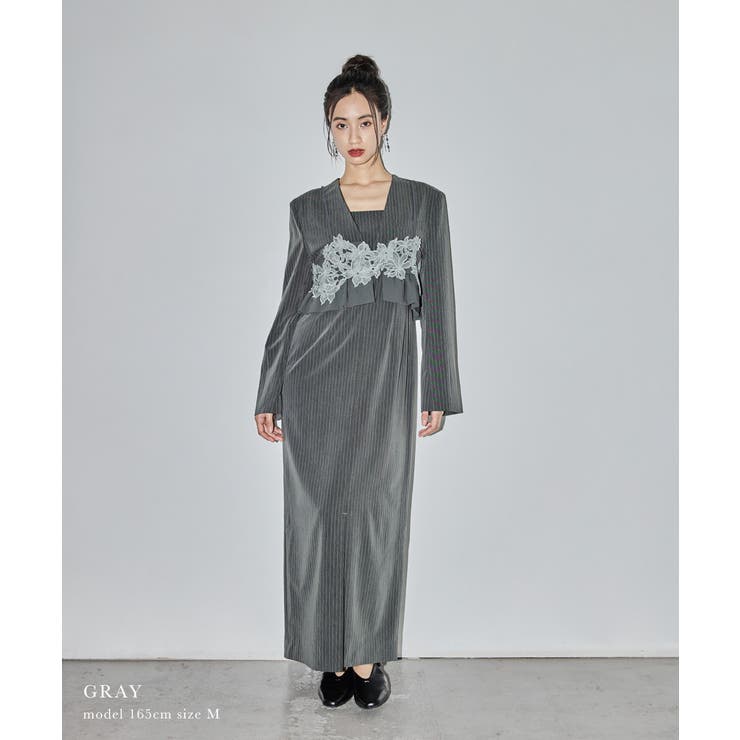 niana ニアナ ピンストライプテーラードビスチェドレス | Fashion Letter | 詳細画像9 