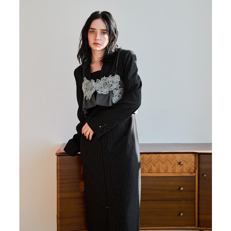 niana ニアナ ピンストライプテーラードビスチェドレス[品番