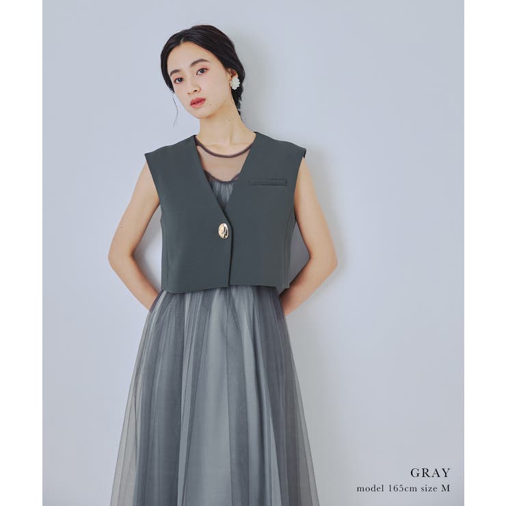 niana ニアナ ショートジレセットチュールドレス | Fashion Letter | 詳細画像7 