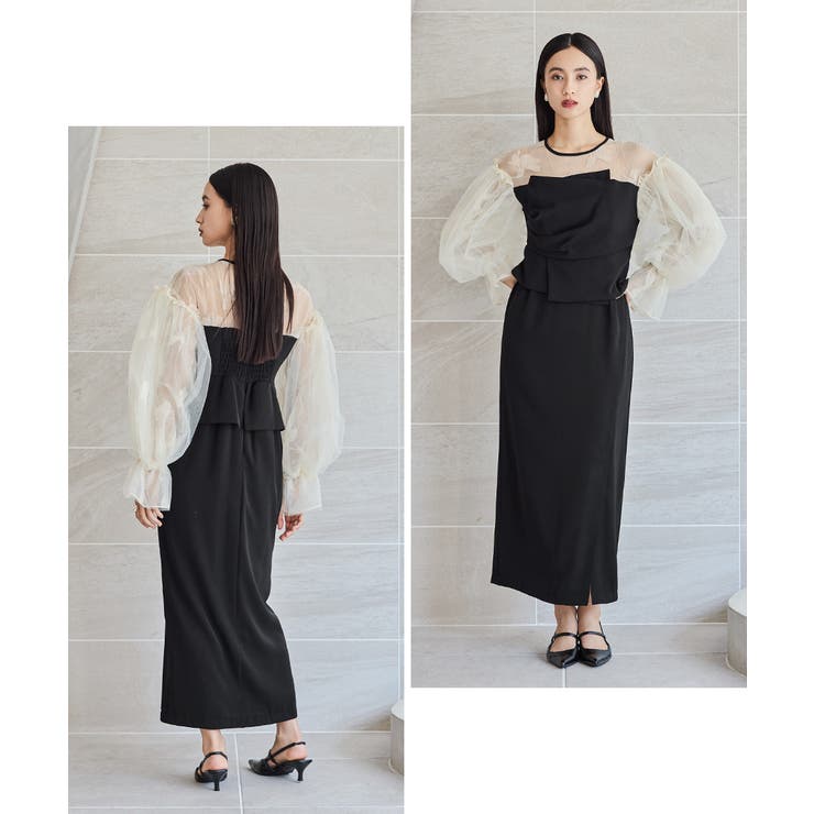 niana ニアナ フラワーパターンドレープビスチェドレス | Fashion Letter | 詳細画像4 