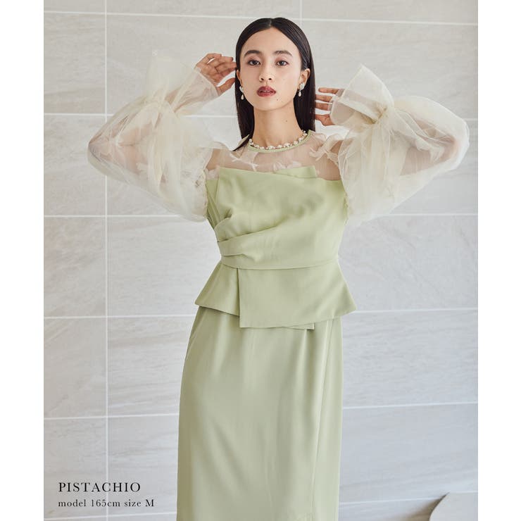 niana ニアナ フラワーパターンドレープビスチェドレス | Fashion Letter | 詳細画像10 