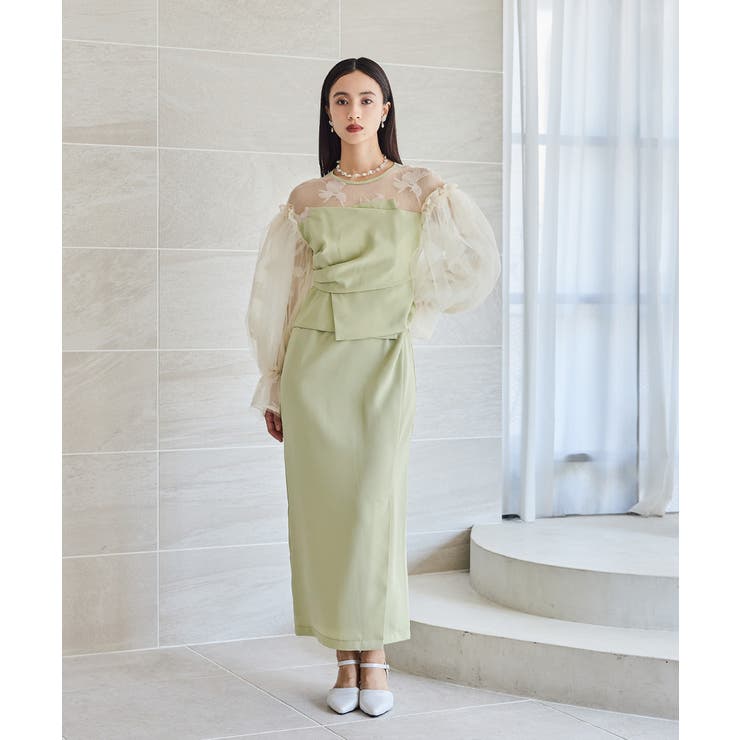 niana ニアナ フラワーパターンドレープビスチェドレス | Fashion Letter | 詳細画像11 