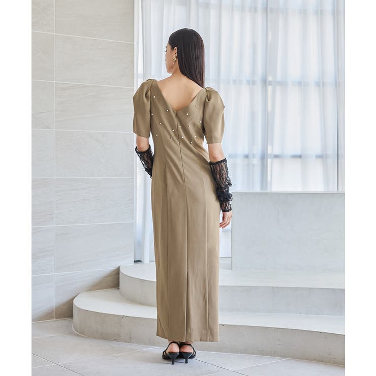 niana ニアナ レースアームカバードレープドレス[品番