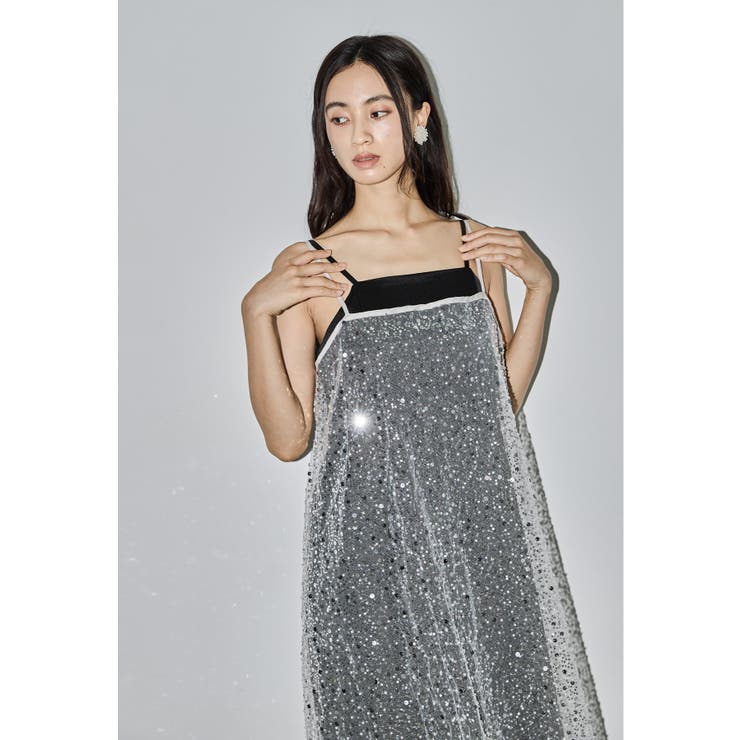 新品 ZARA 背中 オープン 肩 デザイン 総スパンコール ドレス ワンピ スパンコールドレス - レディース | ZARA 日本