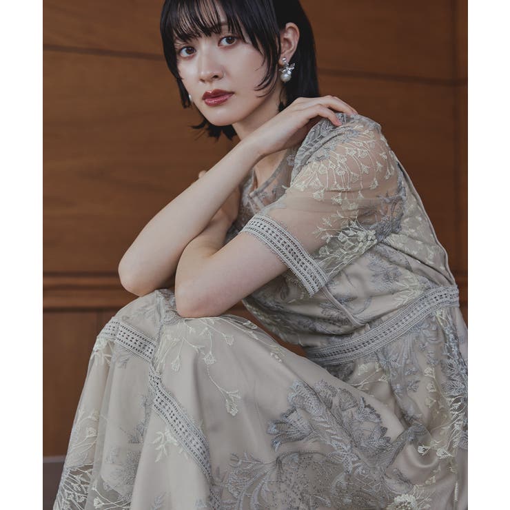 niana ニアナ フラワーレースフレアドレス | Fashion Letter | 詳細画像7 