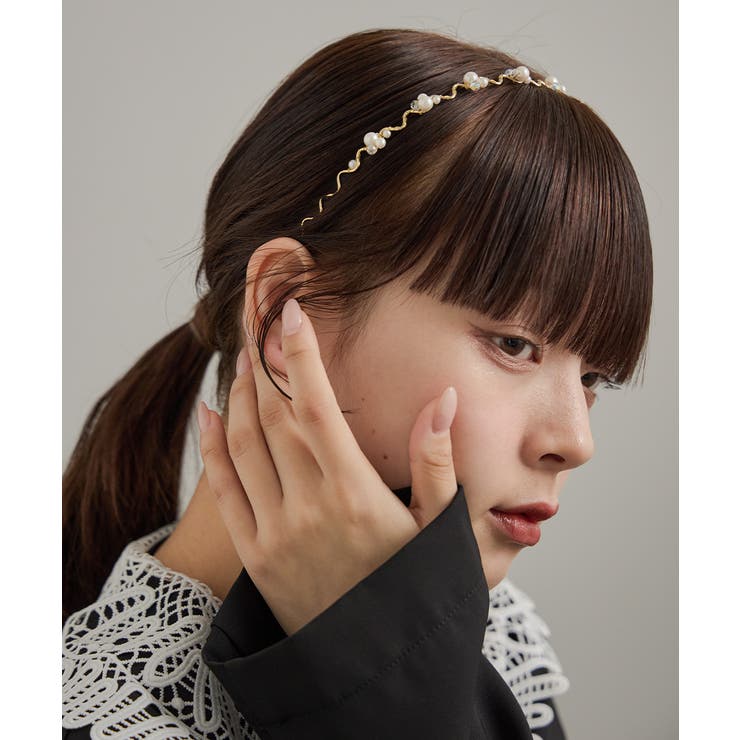 niana ニアナ パールビーズウェーブカチューシャ | Fashion Letter | 詳細画像2 