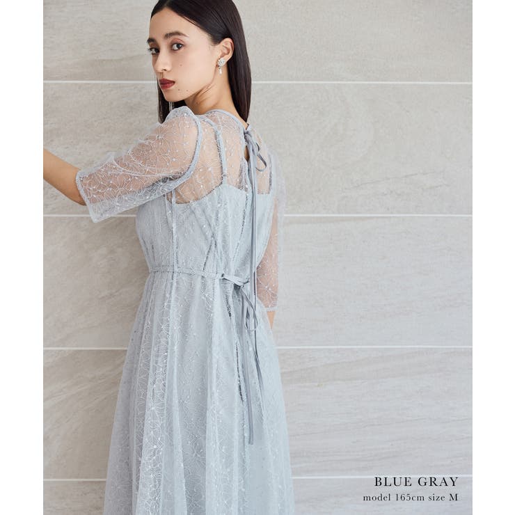 niana ニアナ ラメレースレイヤードドレス[品番：FT000010486